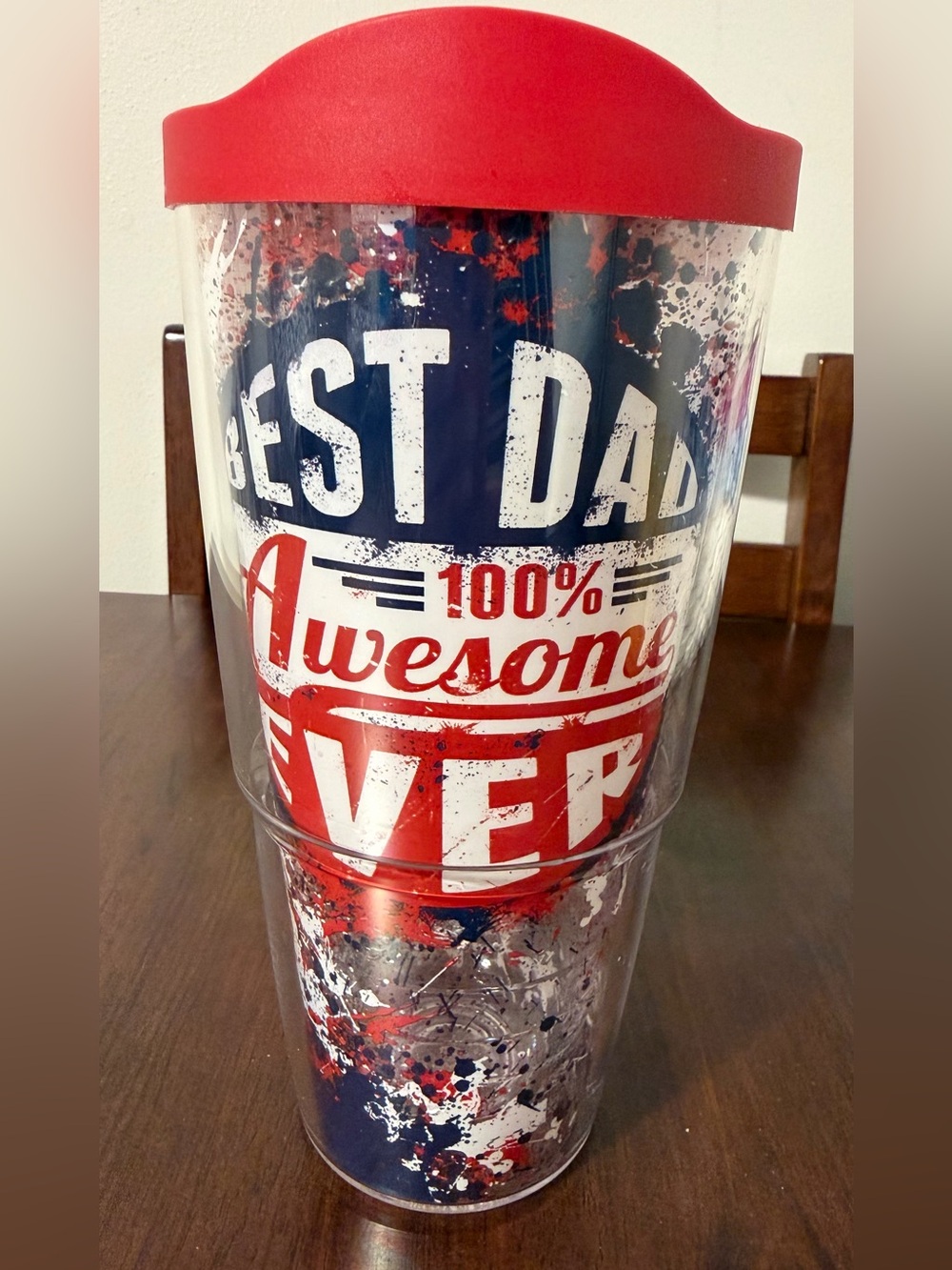 Tervis Fathers Day 'DAD' theme Tumbler - 24 oz & lid, excellent!  BEST DAD EVER
